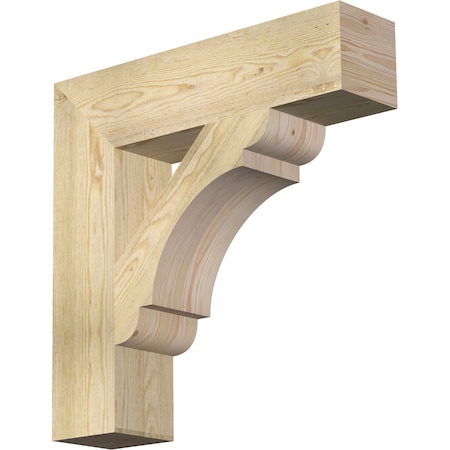 Ekena Millwork Olympic Block Rough Sawn Bracket, Douglas Fir, 6"W x 26"D x 26"H BKT06X26X26OLY05RDF